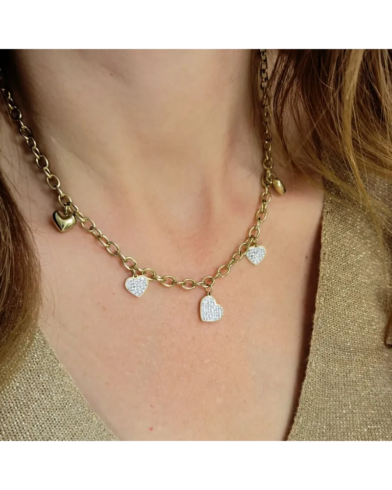 Naszyjnik stal chirurgiczna pozłacana 14k gold NST1393 Naszyjnik stal chirurgiczna pozłacana 14k gold NST1393