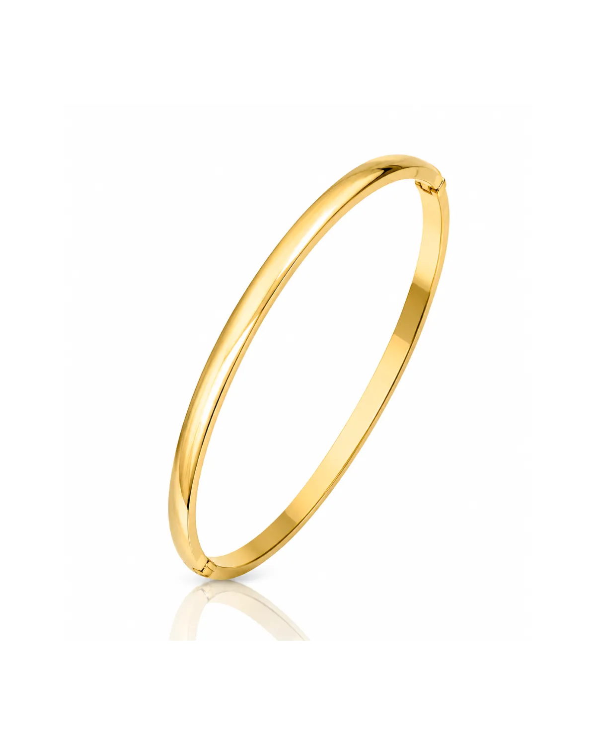 Bransoletka na rękę stal chirurgiczna pozłacana 14k złotem, 3mm gładka obręcz BST1759 Bransoletka na rękę stal chirurgiczna pozłacana 14k złotem, 3mm gładka obręcz BST1759