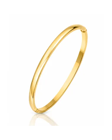 Bransoletka na rękę stal chirurgiczna pozłacana 14k złotem, 3mm gładka obręcz BST1759