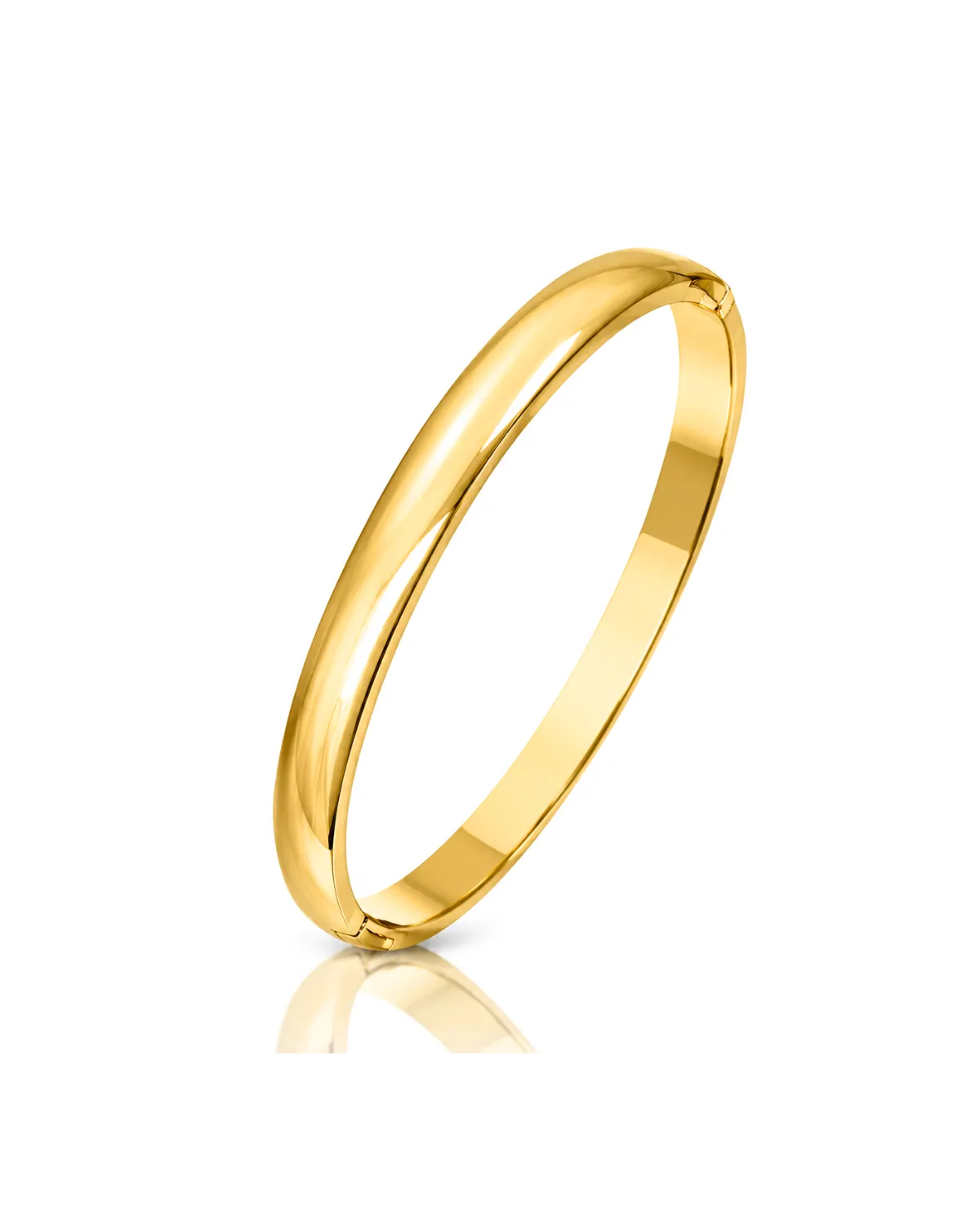 Bransoletka na rękę stal chirurgiczna pozłacana 14k złotem, 5mm gładka obręcz BST1760 Bransoletka na rękę stal chirurgiczna pozłacana 14k złotem, 5mm gładka obręcz BST1760