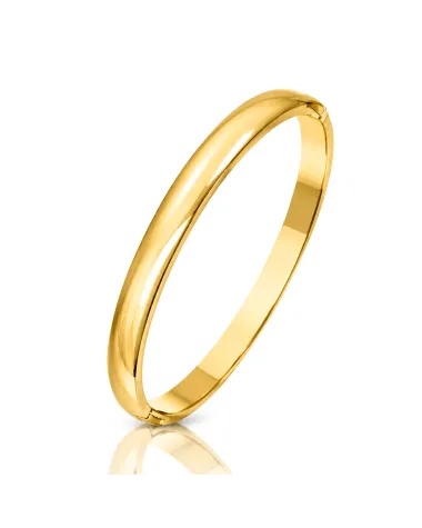 Bransoletka na rękę stal chirurgiczna pozłacana 14k złotem, 5mm gładka obręcz BST1760