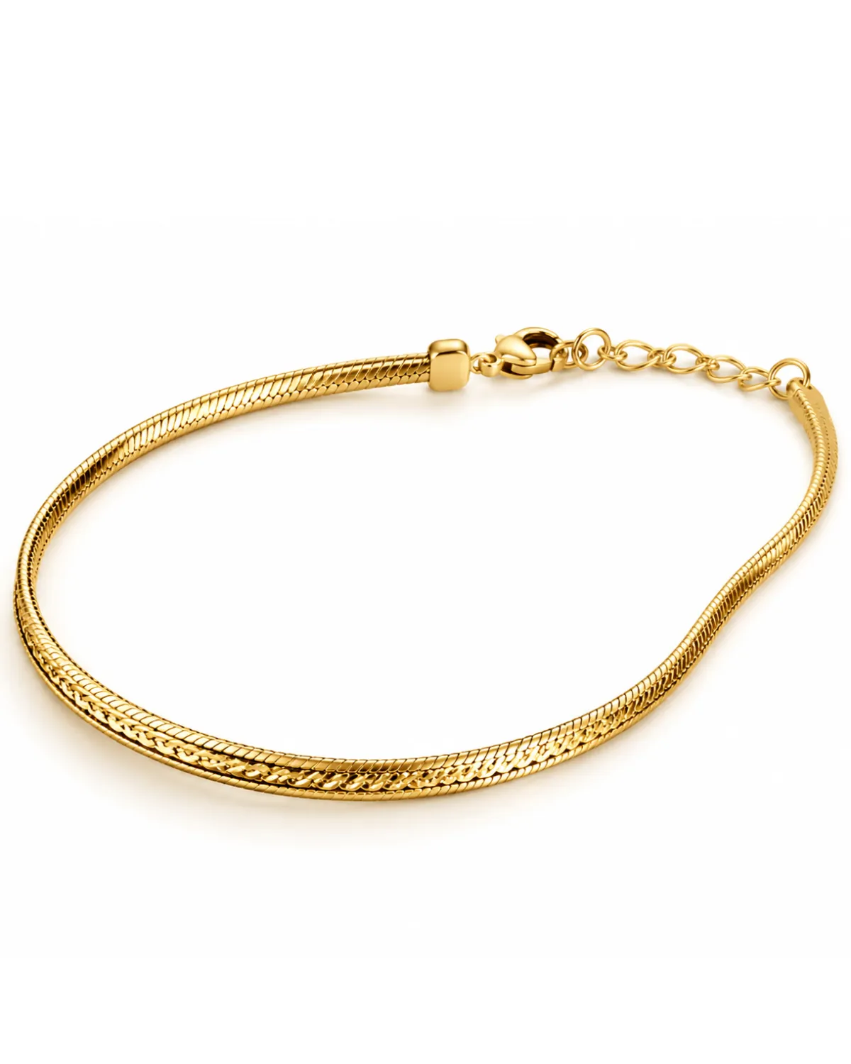 Bransoletka na rękę stal chirurgiczna pozłacana 14k złotem, żyłka BST1668 Bransoletka na rękę stal chirurgiczna pozłacana 14k złotem, żyłka BST1668