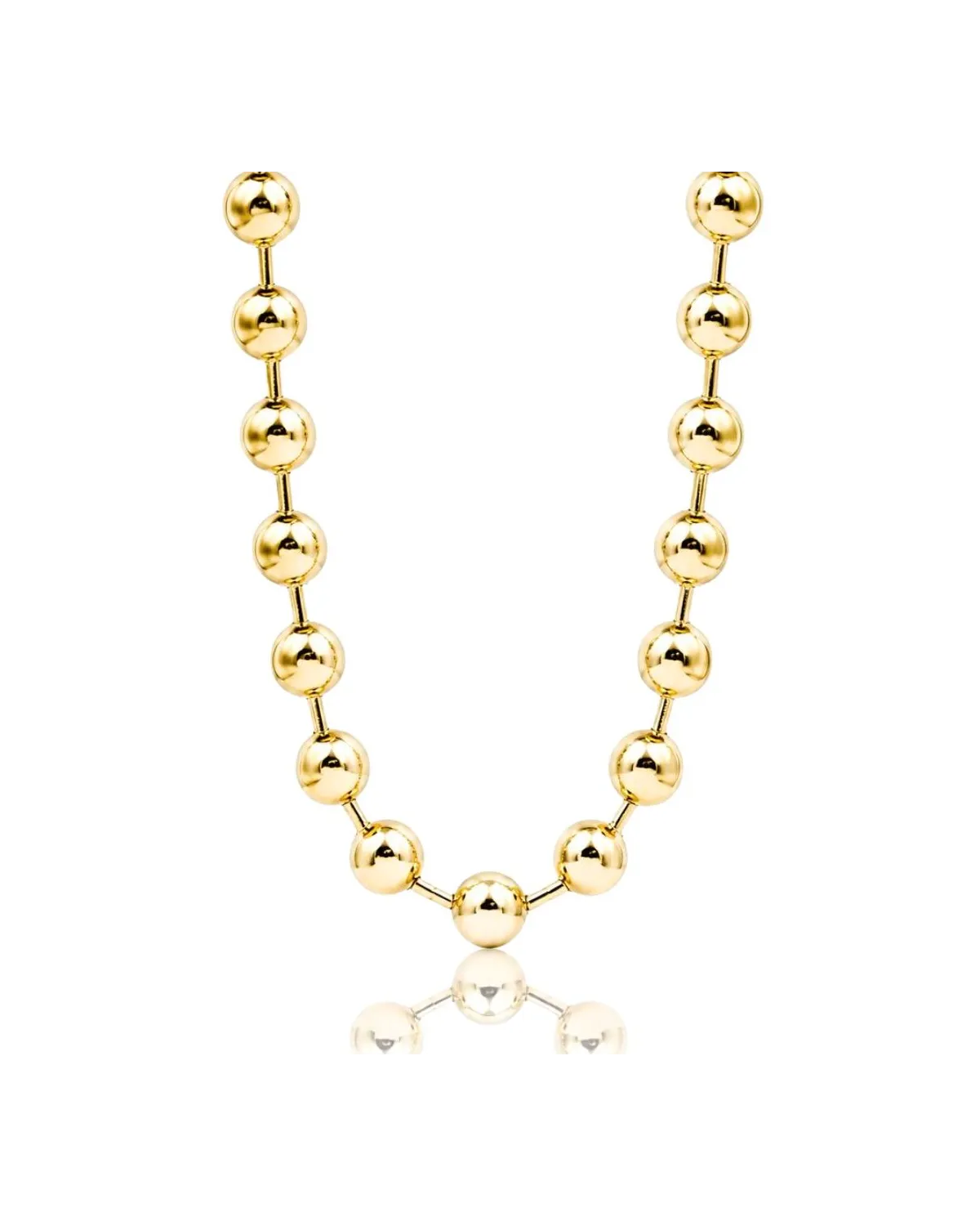Naszyjnik stal szlachetna pozłacana 14k złotem, kuleczki 6mm NST2361 Naszyjnik stal szlachetna pozłacana 14k złotem, kuleczki 6mm NST2361