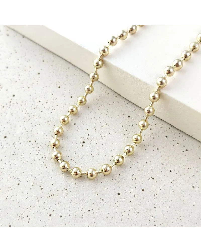 Naszyjnik stal szlachetna pozłacana 14k złotem, kuleczki 6mm NST2361 Naszyjnik stal szlachetna pozłacana 14k złotem, kuleczki 6mm NST2361
