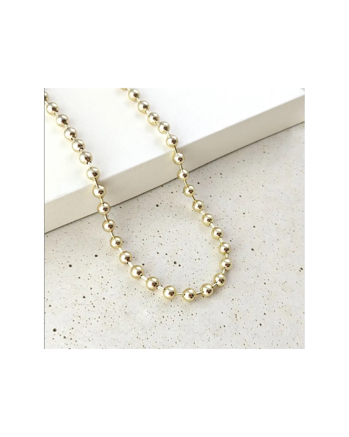 Naszyjnik stal szlachetna pozłacana 14k złotem, kuleczki 6mm NST2361 Naszyjnik stal szlachetna pozłacana 14k złotem, kuleczki 6mm NST2361