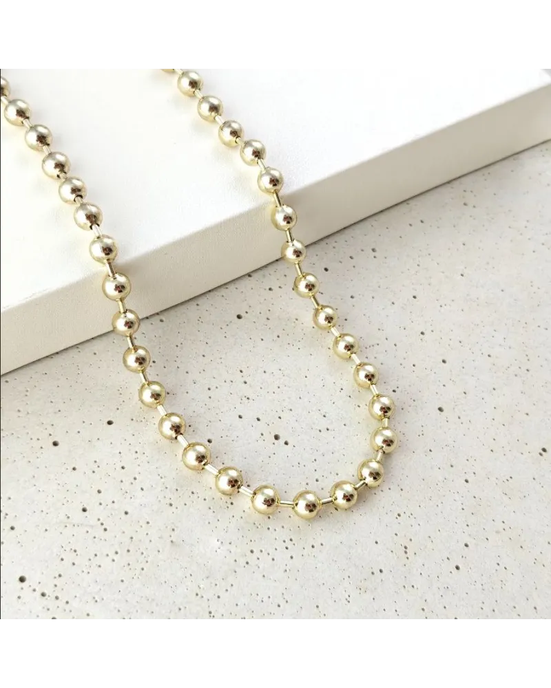 Naszyjnik stal szlachetna pozłacana 14k złotem, kuleczki 6mm NST2361 Naszyjnik stal szlachetna pozłacana 14k złotem, kuleczki 6mm NST2361