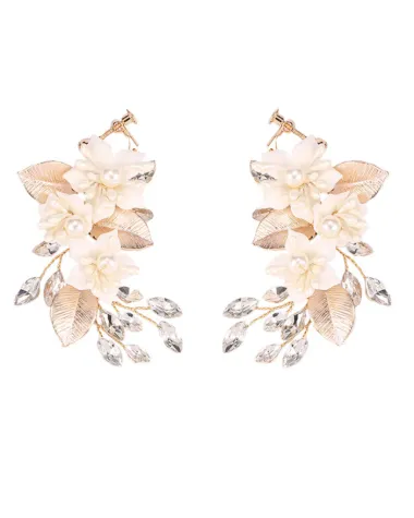 Kolczyki ślubne BOHO wizytowe wiszące z kryształkami stal szlachetna KOLS10