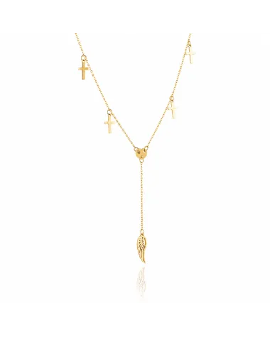 Naszyjnik stal chirurgiczna pozłacana 14k gold NST1382