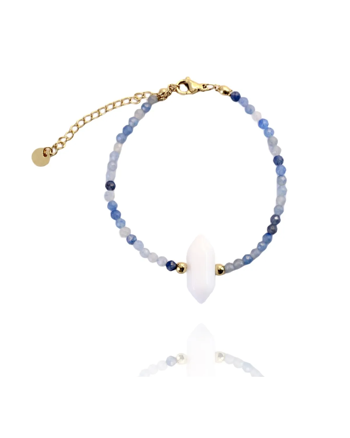 Bransoletka na rękę stal chirurgiczna pozłacana 14k złotem kryształ górski BST1451 Bransoletka na rękę stal chirurgiczna pozłacana 14k złotem kryształ górski BST1451