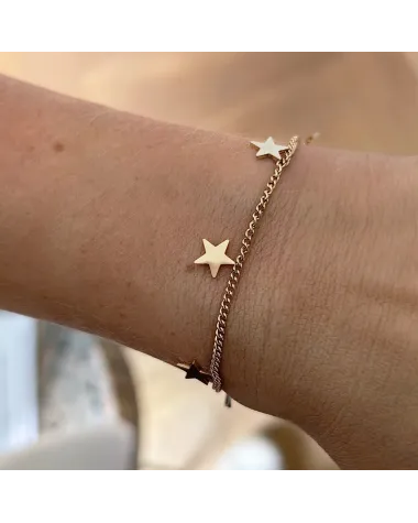 Bransoletka na rękę stal chirurgiczna pozłacana 14k złotem BST1347