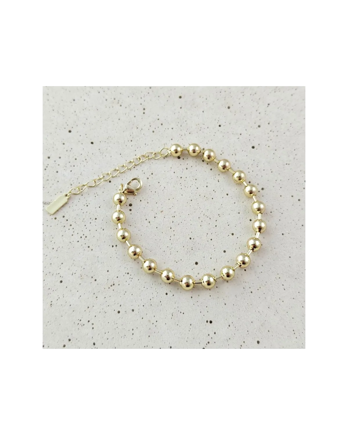 Bransoletka na rękę stal chirurgiczna pozłacana 14k złotem, kuleczki 6mm BST1762 Bransoletka na rękę stal chirurgiczna pozłacana 14k złotem, kuleczki 6mm BST1762