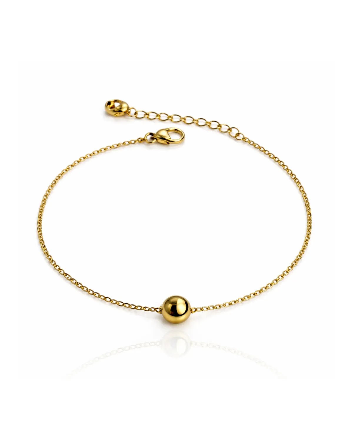 Bransoletka na rękę stal chirurgiczna pozłacana 14k złotem, Kuleczka BST1741 Bransoletka na rękę stal chirurgiczna pozłacana 14k złotem, Kuleczka BST1741