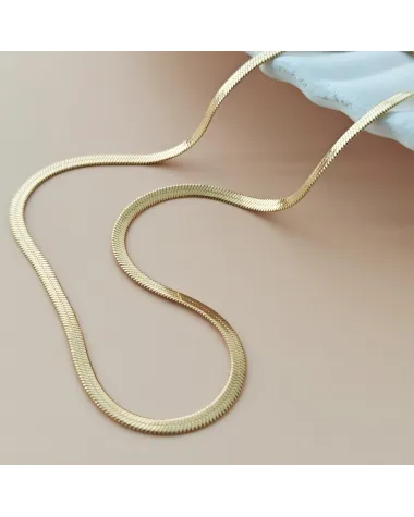 Naszyjnik stal szlachetna pozłacana 14k złotem, żyłka 3mm NST2308