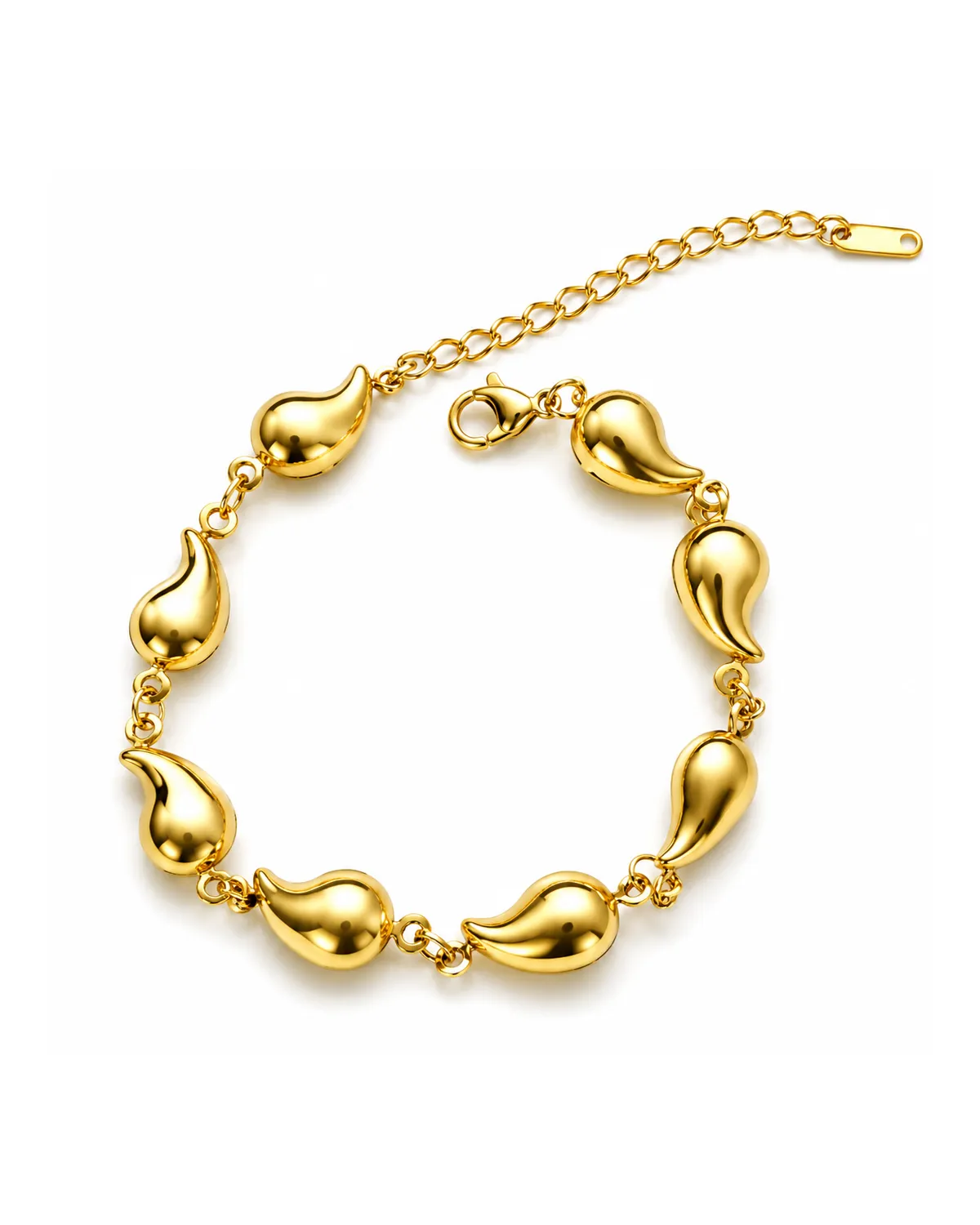 Bransoletka na rękę stal chirurgiczna pozłacana 14k złotem, krople BST1655 Bransoletka na rękę stal chirurgiczna pozłacana 14k złotem, krople BST1655