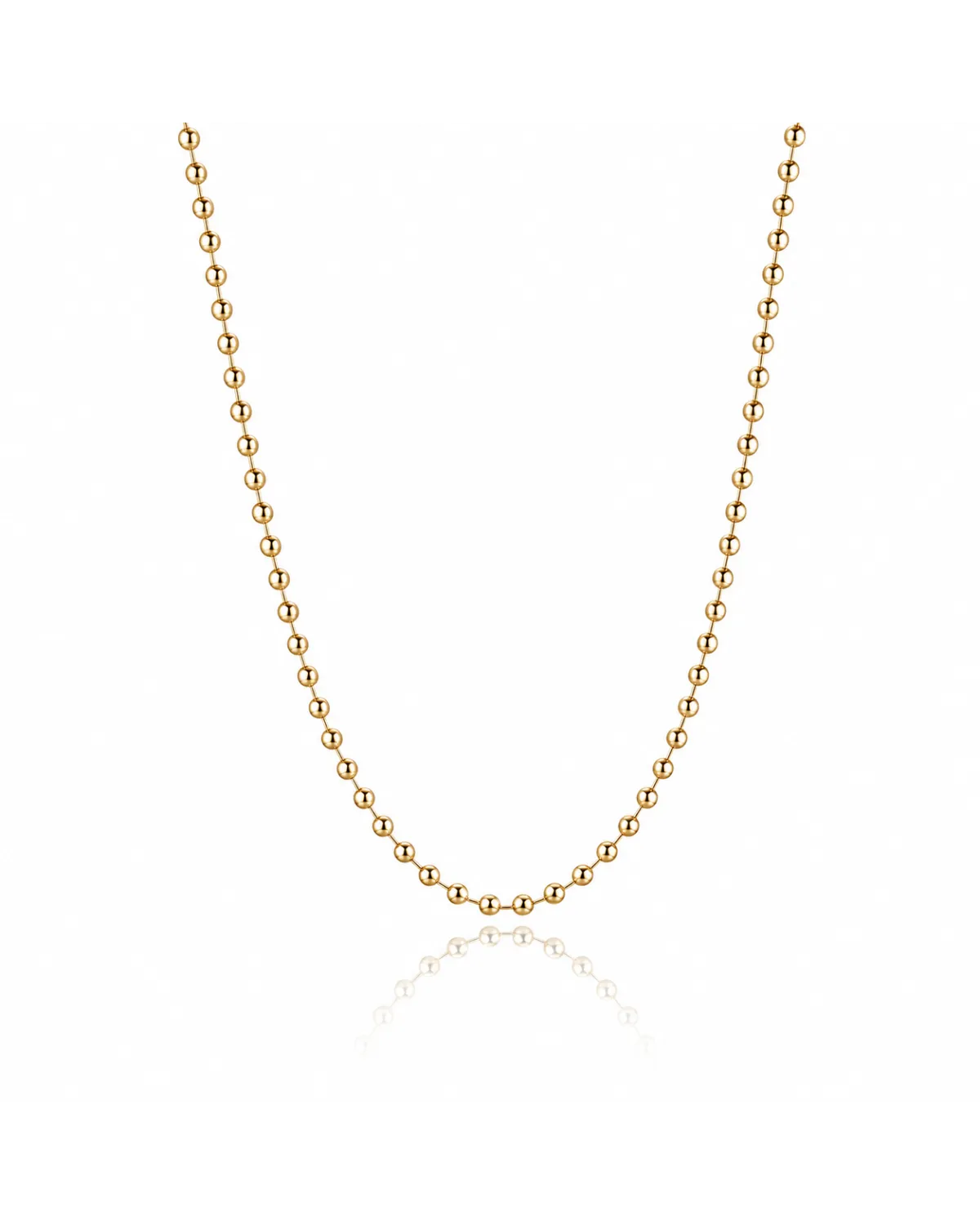 Naszyjnik stal szlachetna pozłacana 14k złotem, kuleczki 2mm NST2360 Naszyjnik stal szlachetna pozłacana 14k złotem, kuleczki 2mm NST2360