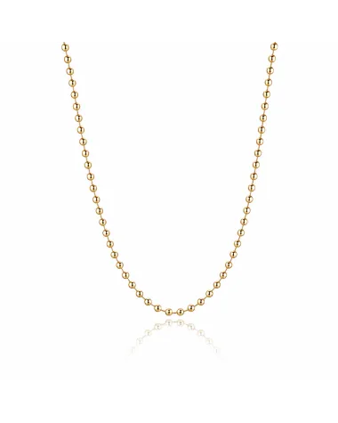 Naszyjnik stal szlachetna pozłacana 14k złotem, kuleczki 2mm NST2360