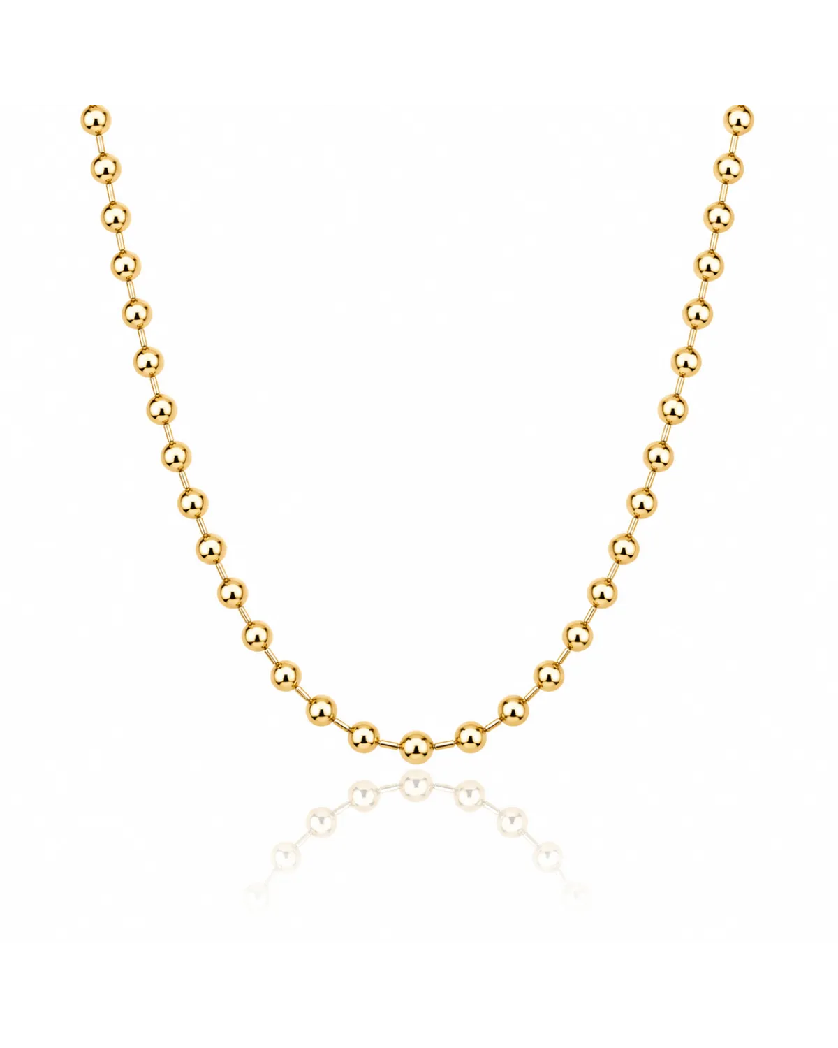 Naszyjnik stal szlachetna pozłacana 14k złotem, kuleczki 2mm NST2360 Naszyjnik stal szlachetna pozłacana 14k złotem, kuleczki 2mm NST2360