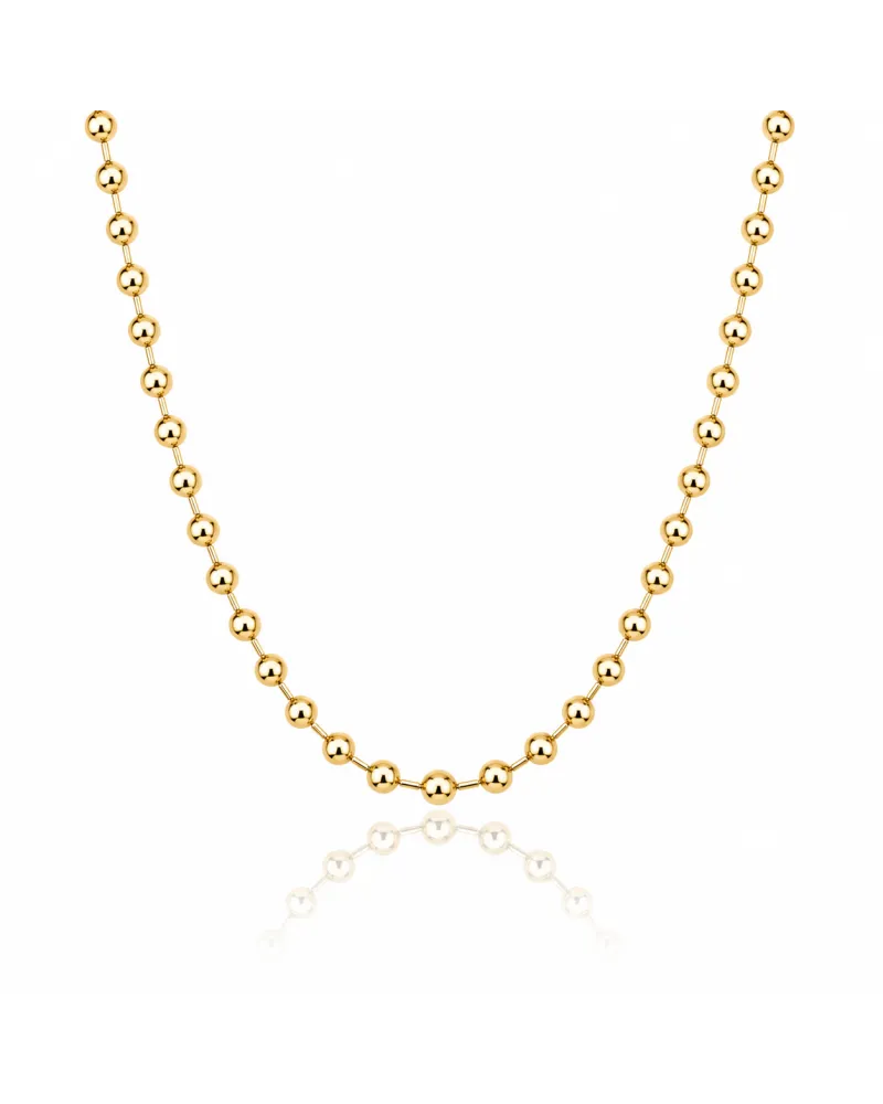 Naszyjnik stal szlachetna pozłacana 14k złotem, kuleczki 2mm NST2360 Naszyjnik stal szlachetna pozłacana 14k złotem, kuleczki 2mm NST2360