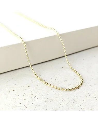 Naszyjnik stal szlachetna pozłacana 14k złotem, kuleczki 2mm NST2360