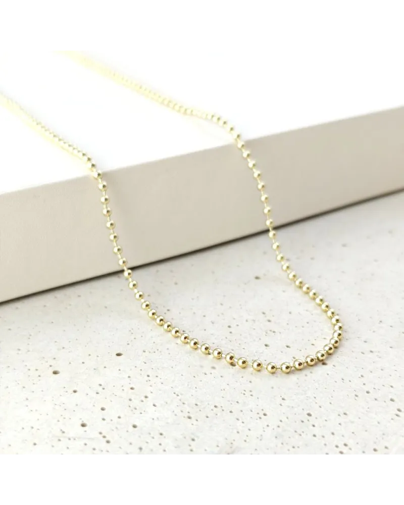 Naszyjnik stal szlachetna pozłacana 14k złotem, kuleczki 2mm NST2360 Naszyjnik stal szlachetna pozłacana 14k złotem, kuleczki 2mm NST2360