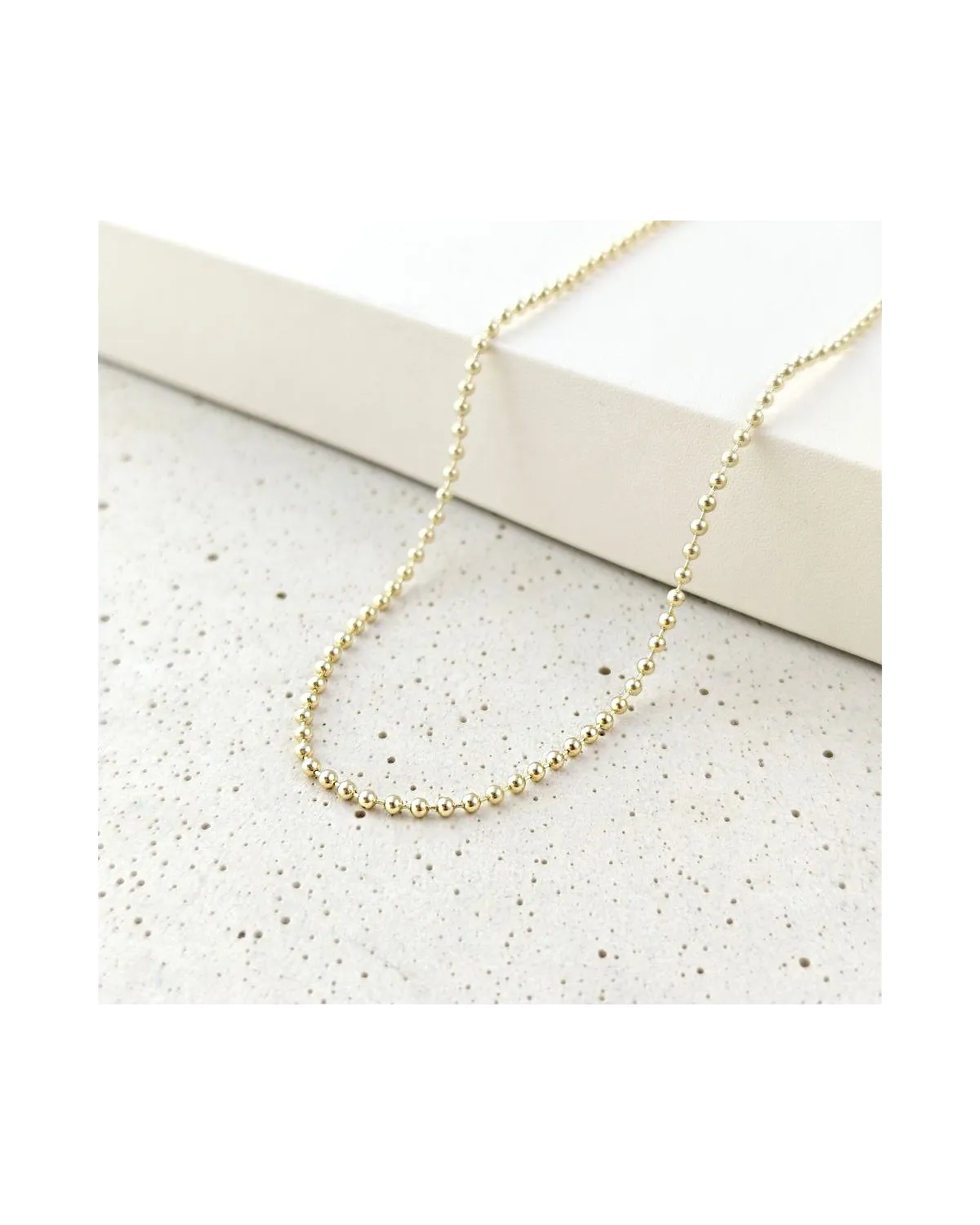 Naszyjnik stal szlachetna pozłacana 14k złotem, kuleczki 2mm NST2360 Naszyjnik stal szlachetna pozłacana 14k złotem, kuleczki 2mm NST2360
