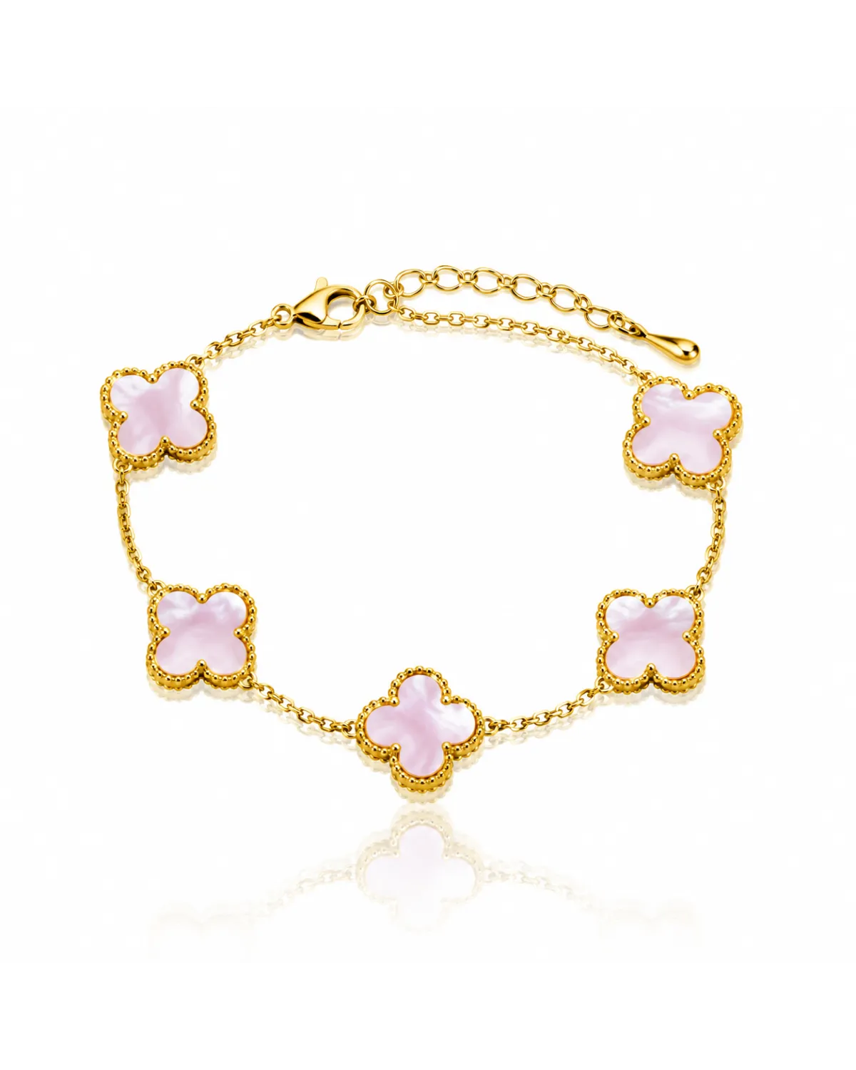 Bransoletka na rękę stal chirurgiczna pozłacana 14k złotem, opalizujące KONICZYNY 13mm BST1777 Bransoletka na rękę stal chirurgiczna pozłacana 14k złotem, opalizujące KONICZYNY 13mm BST1777