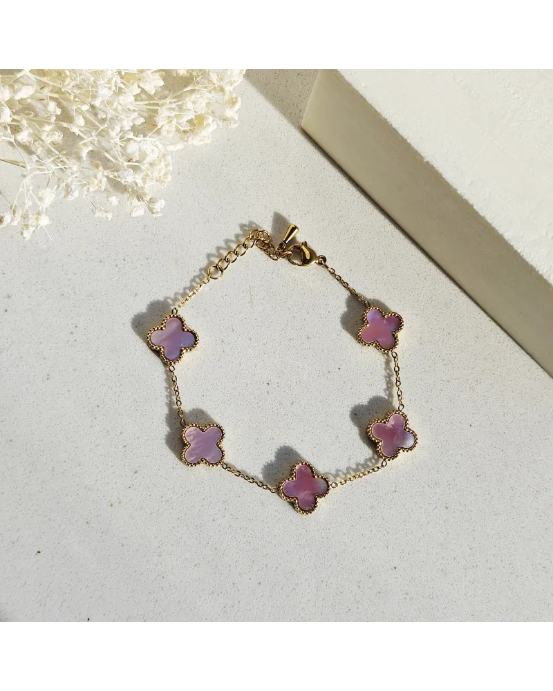 Bransoletka na rękę stal chirurgiczna pozłacana 14k złotem, opalizujące KONICZYNY 13mm BST1777 Bransoletka na rękę stal chirurgiczna pozłacana 14k złotem, opalizujące KONICZYNY 13mm BST1777