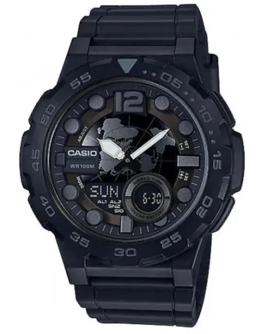 ZEGAREK MĘSKI CASIO AEQ-100W-1BV (zd070b) - WORLD TIME + BOX