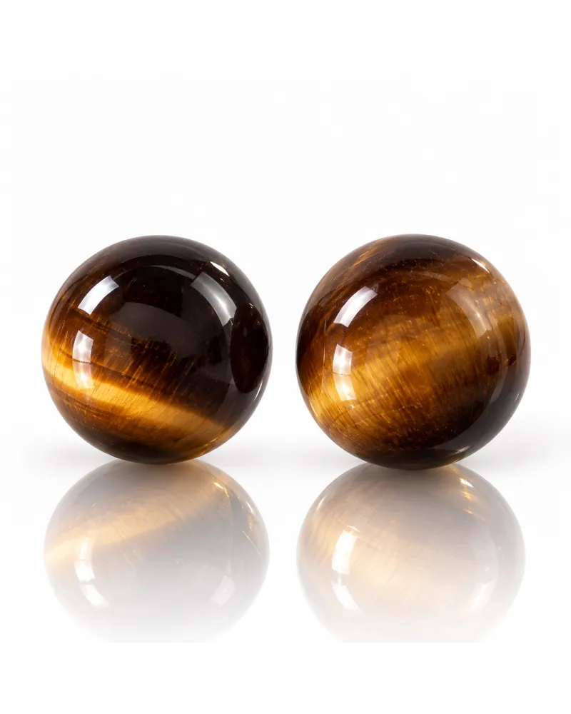 Kolczyki ze stali szlachetnej pozłacanej 14k złotem KULKI 12mm kamienie TIGER STONE KST3767 Kolczyki ze stali szlachetnej pozłacanej 14k złotem KULKI 12mm kamienie TIGER STONE KST3767