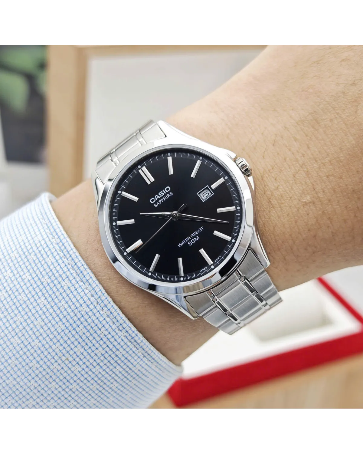 Zegarek Męski Casio MTS-115D-1A + BOX (zd292e) SZAFIR Zegarek Męski Casio MTS-115D-1A + BOX (zd292e) SZAFIR