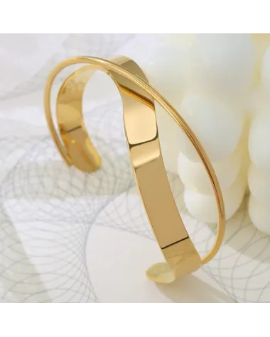 Bransoletka na rękę stal chirurgiczna pozłacana 14k złotem, regulowana BST1543