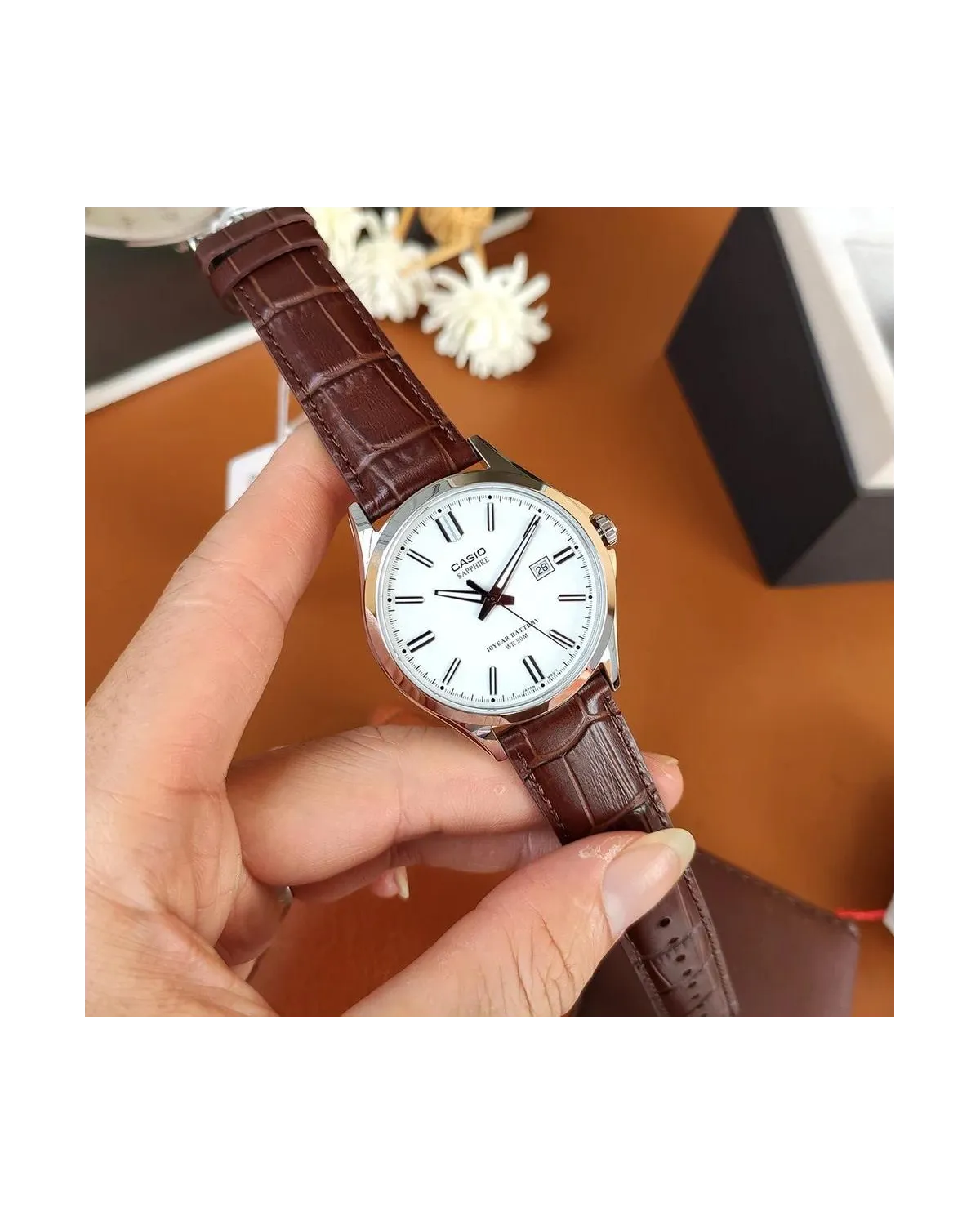 Zegarek Męski Casio MTS-100L-7A+ BOX (zd237b) SZAFIR Zegarek Męski Casio MTS-100L-7A+ BOX (zd237b) SZAFIR