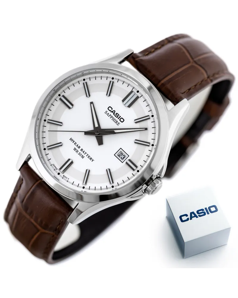 Zegarek Męski Casio MTS-100L-7A+ BOX (zd237b) SZAFIR Zegarek Męski Casio MTS-100L-7A+ BOX (zd237b) SZAFIR