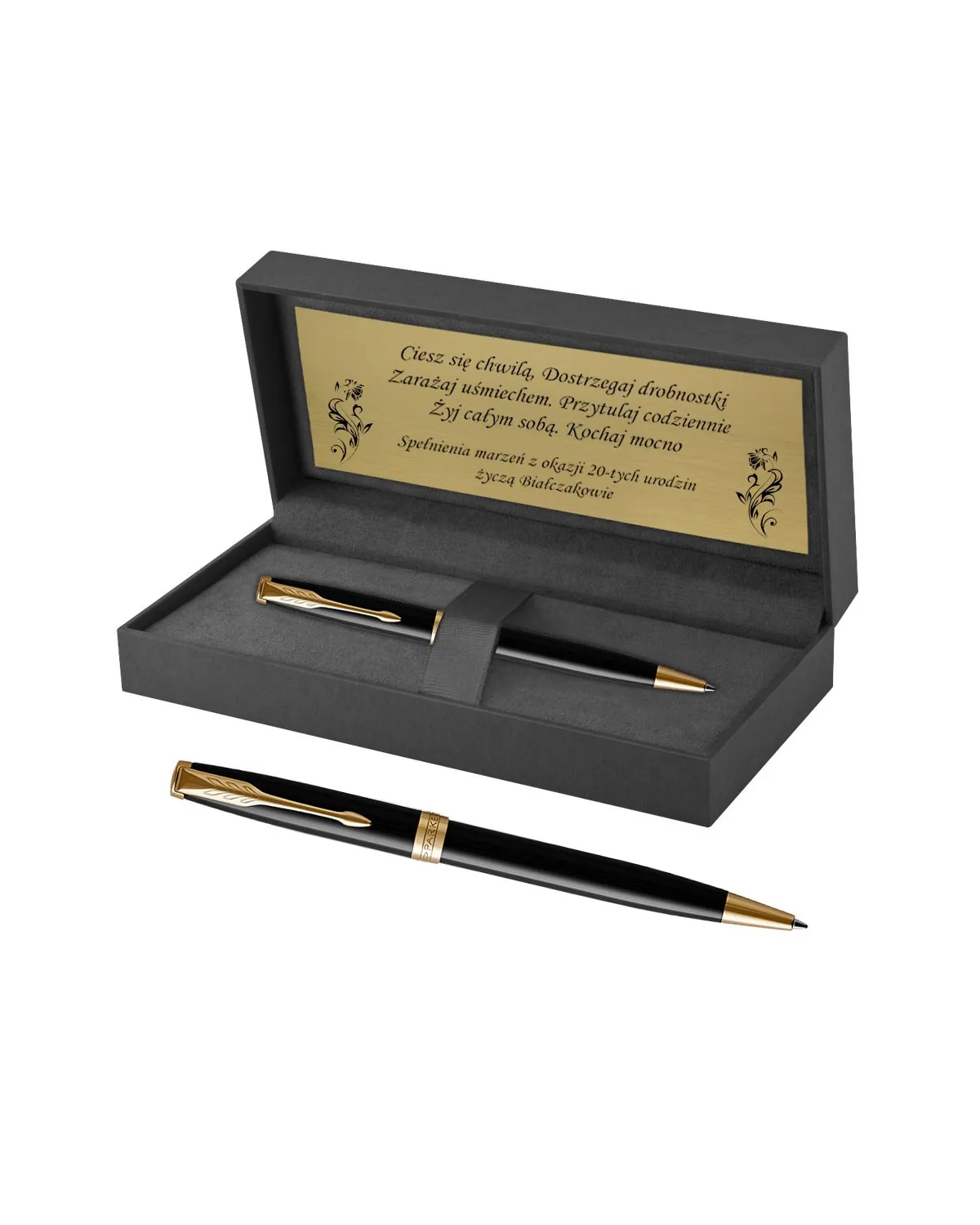 Zestaw Prezentowy Parker Sonnet z grawerem na złotej tabliczce (1931497/GO)