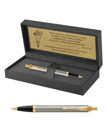 Długopis Parker IM Brushed Metal GT w Pudełku z Grawerem (1931670/1)