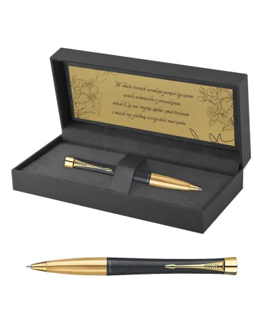 Długopis Parker Urban Czarny Matowy GT w Pudełku z Grawerem (2143640/2)