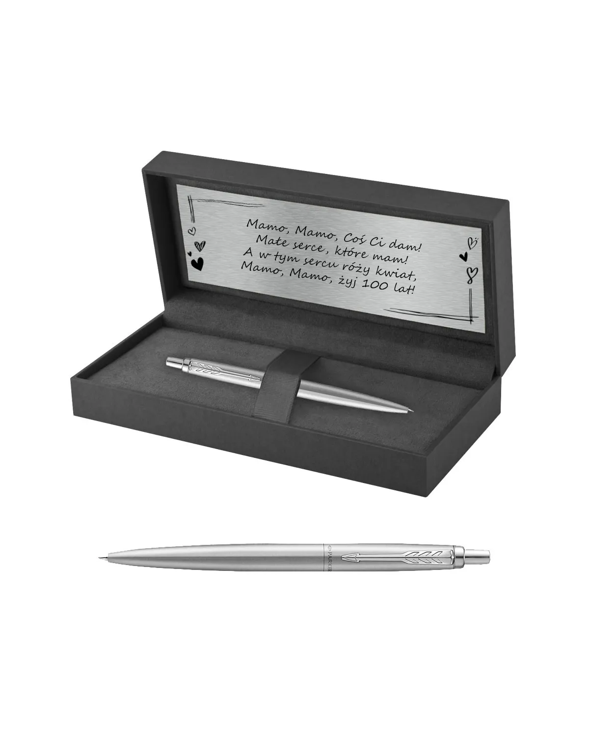Długopis Parker Jotter XL Monochrome Srebrny w Pudełku z Grawerem (2122756/3)