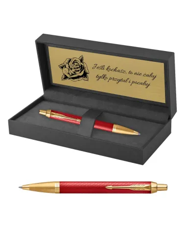 Długopis Parker IM Premium Czerwony GT w Pudełku z Grawerem (2143644/3)