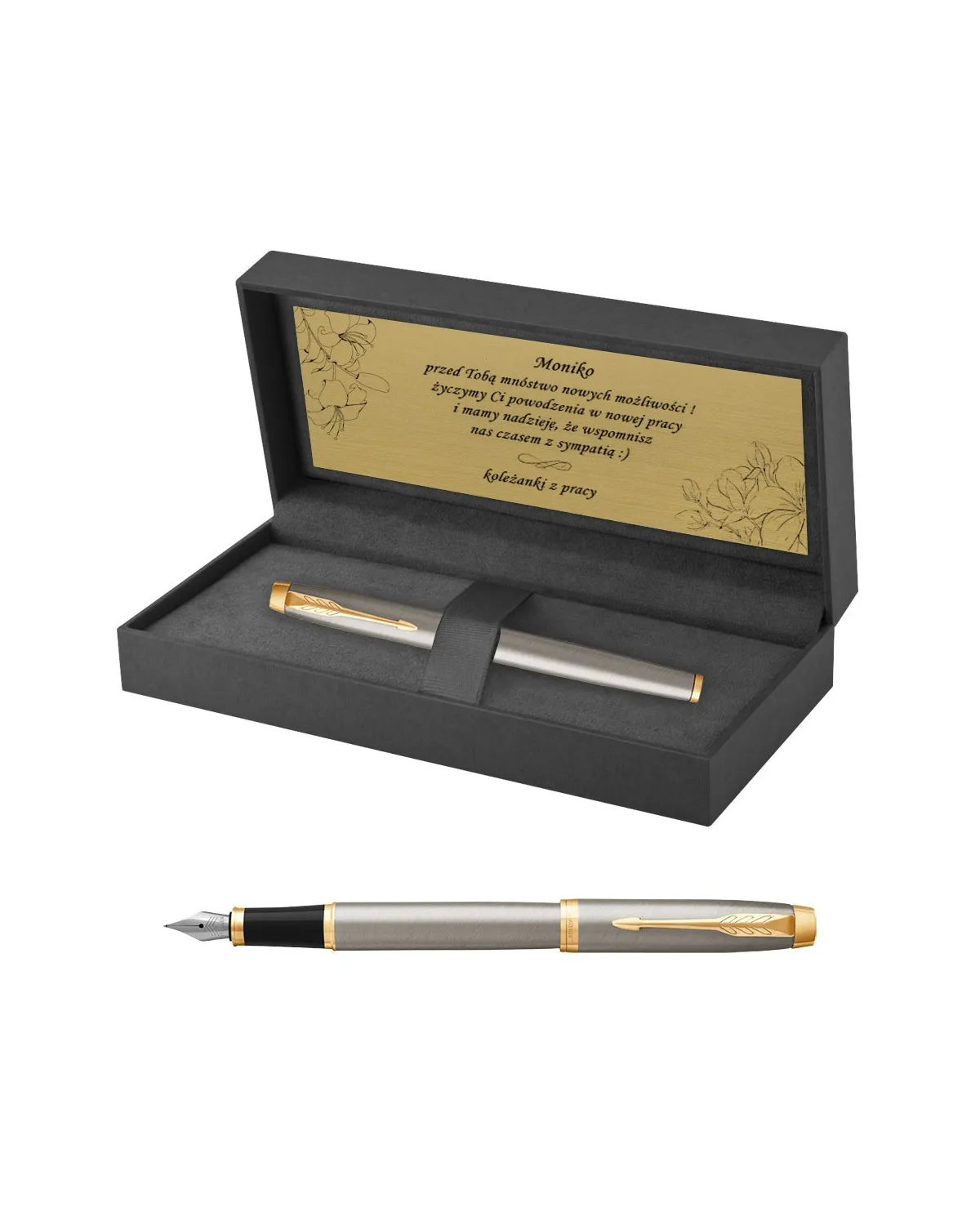Pióro wieczne Parker IM Brushed Metal GT w Pudełku z Grawerem (1931649/3)