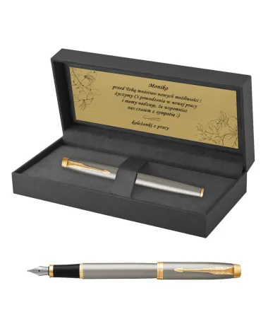 Pióro wieczne Parker IM Brushed Metal GT w Pudełku z Grawerem (1931649/3)