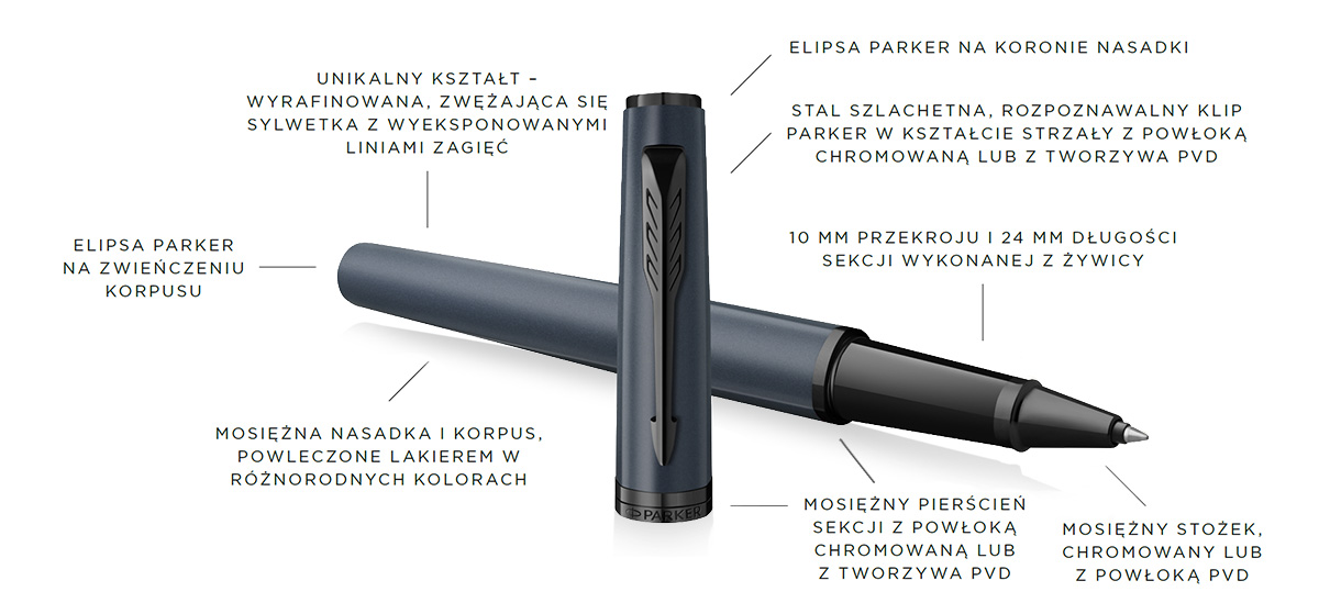 Pióro kulkowe Parker Meridian Niebieskie BT (2247780) – niebieski korpus i czarne detale
