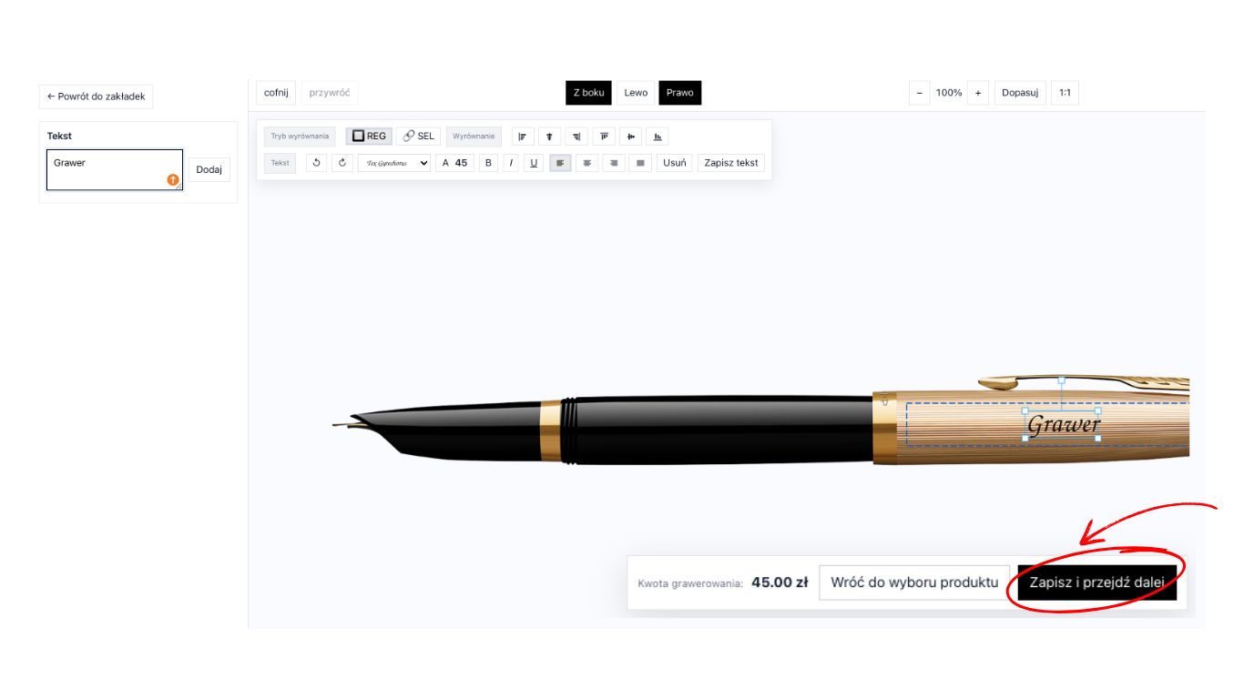 Grawerowanie w sklepie Parker Zavaro.pl