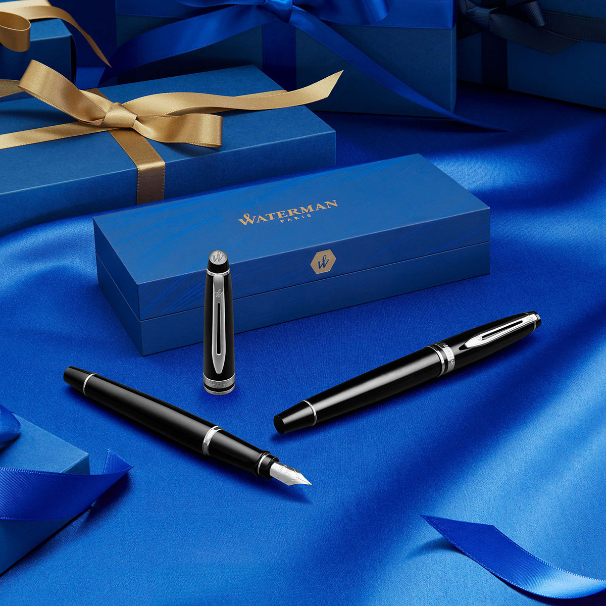 Zestaw Waterman Expert z piórem wiecznym i piórem kulkowym w eleganckim pudełku prezentowym