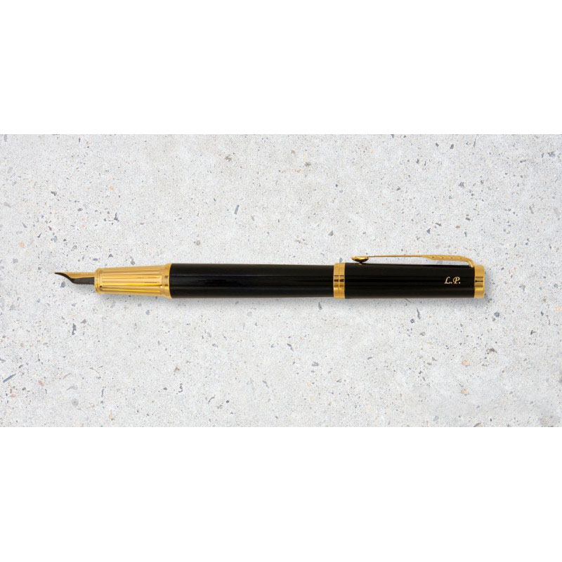 Pióro wieczne Parker Ingenuity Black GT 2182005 z grawerem – czarne pióro z pozłacanymi detalami