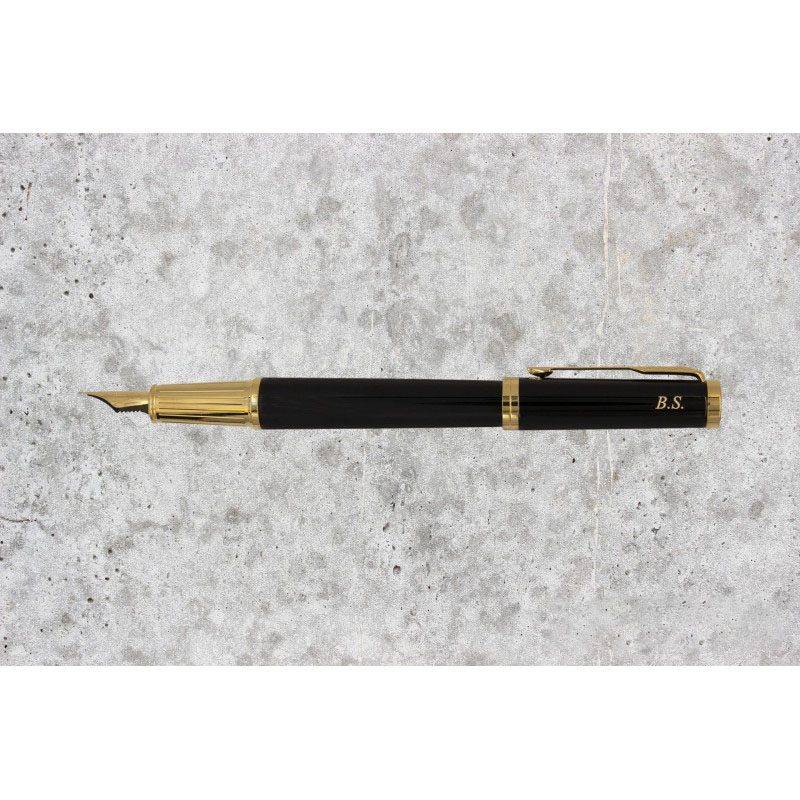 Pióro wieczne Parker Ingenuity Black GT 2182005 z grawerem – luksusowe czarne pióro z pozłacanymi detalami
