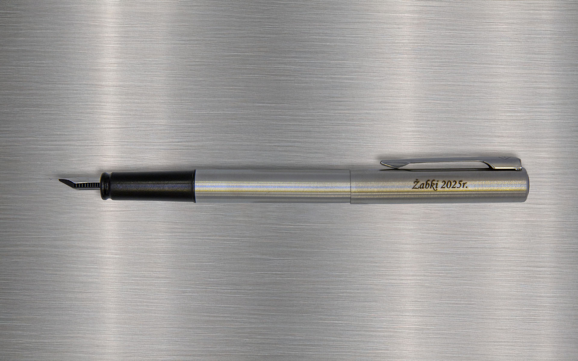 Pióro wieczne Waterman stalowe z grawerem Żabki 2025r., eleganckie pióro personalizowane na prezent