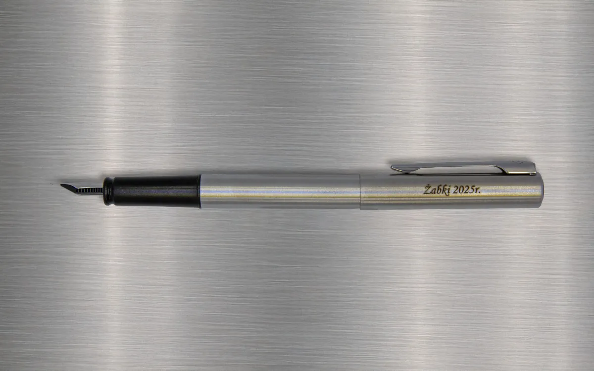 Pióro wieczne Waterman stalowe z grawerem Żabki 2025r., eleganckie pióro personalizowane na prezent
