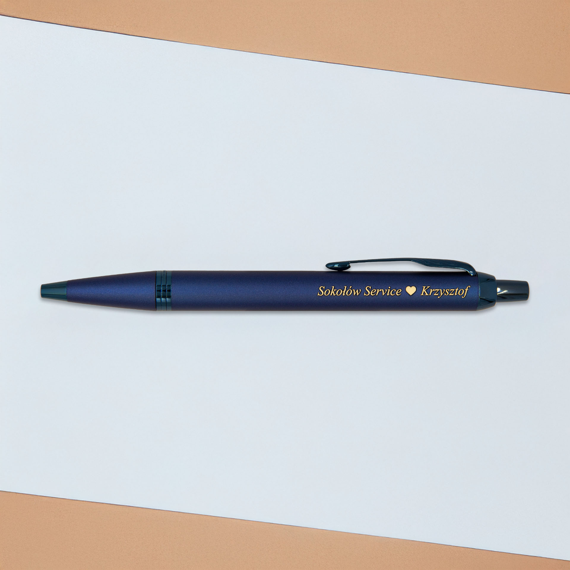 Długopis Parker IM Professionals Monochrome Blue [2172966] z grawerem – elegancki niebieski długopis przyciskowy