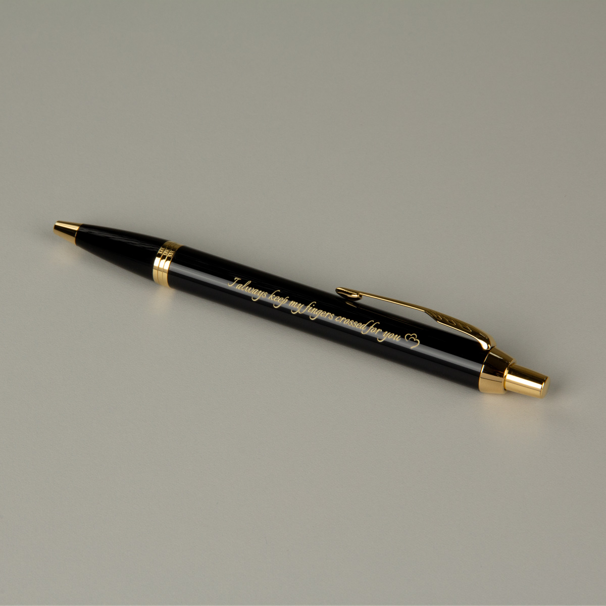 Długopis Parker IM Czarny GT (1931666) z grawerem dedykacji, czarny lakier i złote detale premium