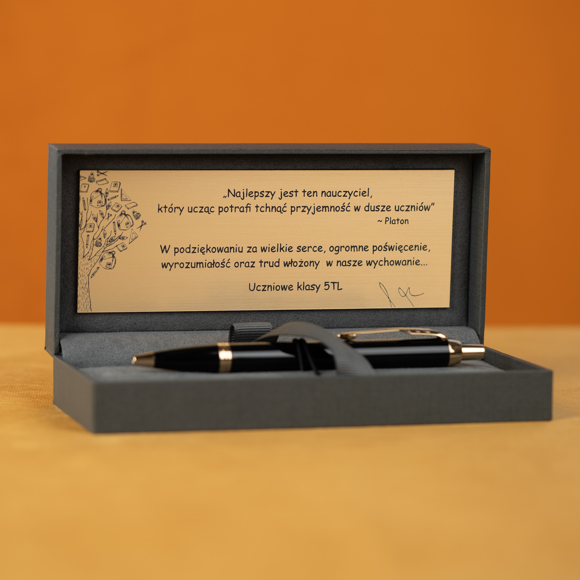 Długopis Parker IM czarny GT w eleganckim etui z dedykacją